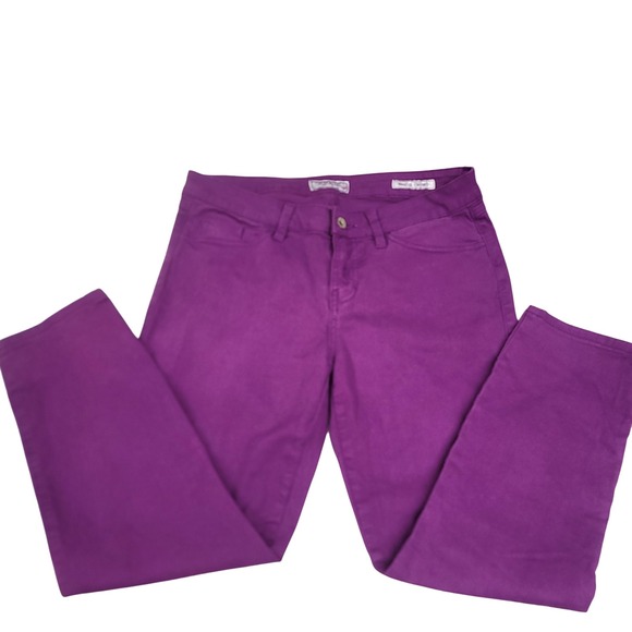 Guess Brittney Cropped Pants Purple Denim Women's Size 30 - Picture 5 of 11